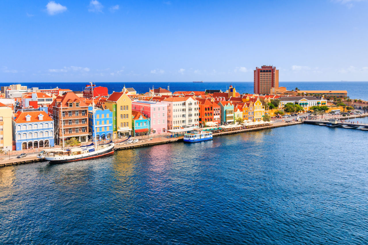 row of colorful houses in Curacao